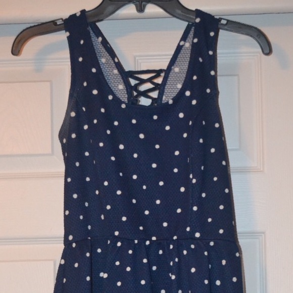 Blue and White Polka Dot Dress - Picture 2 of 5